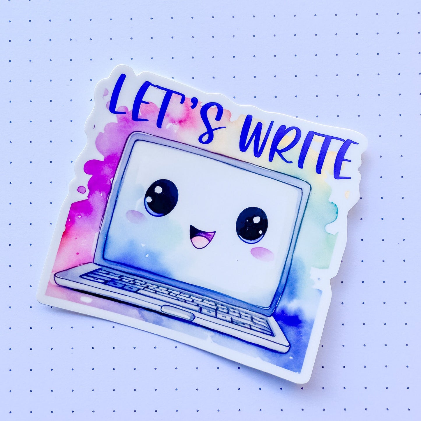 Let's Write Kawaii Laptop die cut vinyl sticker