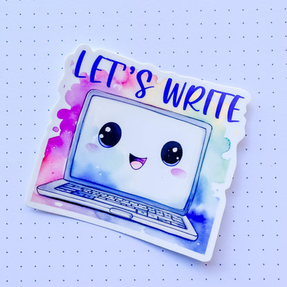 Let's Write Kawaii Laptop die cut vinyl sticker