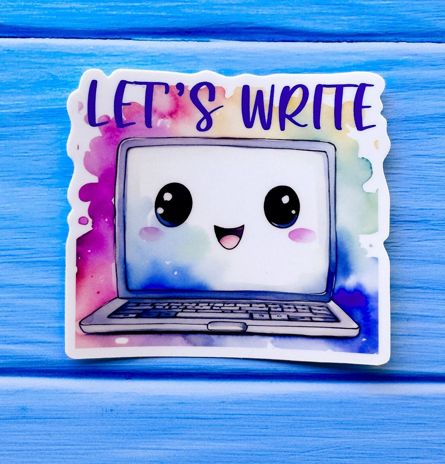 Let's Write Kawaii Laptop die cut vinyl sticker