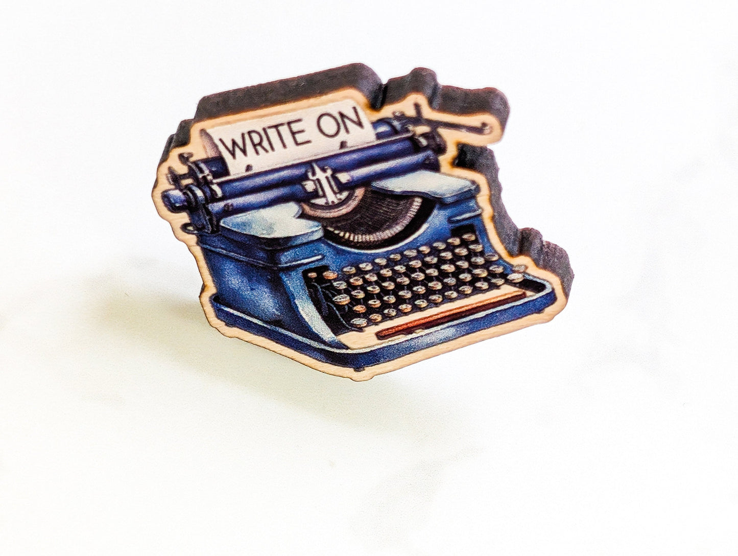 Write On Typewriter Wooden Pin, Author Gift