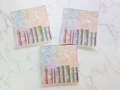 Rainbow Swirls Bookshelf Sticky Notes Pad