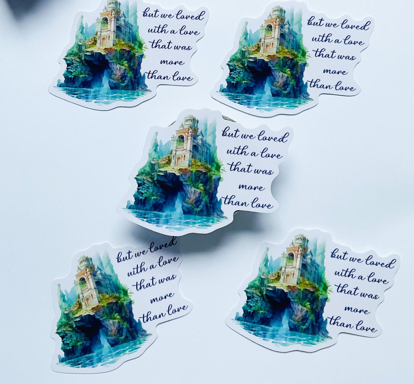 Annabel ‘But we loved with a love’ die cut vinyl sticker