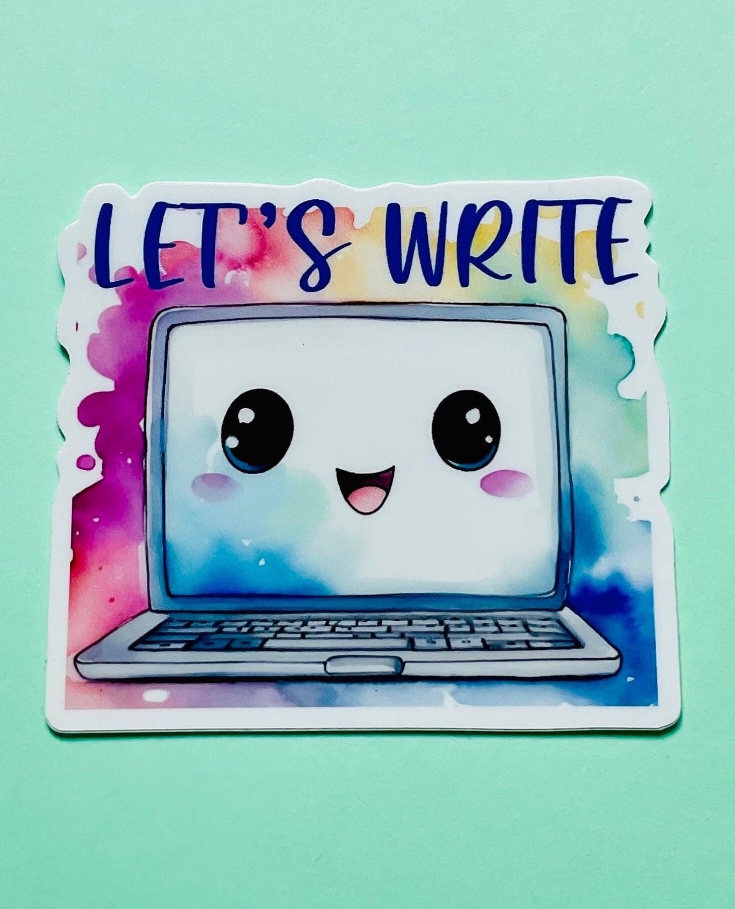 Let's Write Kawaii Laptop die cut vinyl sticker