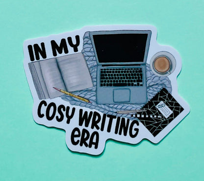 In My Cosy Writing Era die cut vinyl sticker