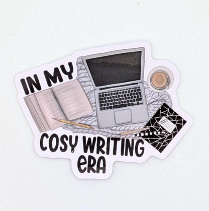 In My Cosy Writing Era die cut vinyl sticker