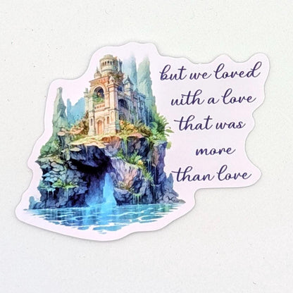 Annabel ‘But we loved with a love’ die cut vinyl sticker