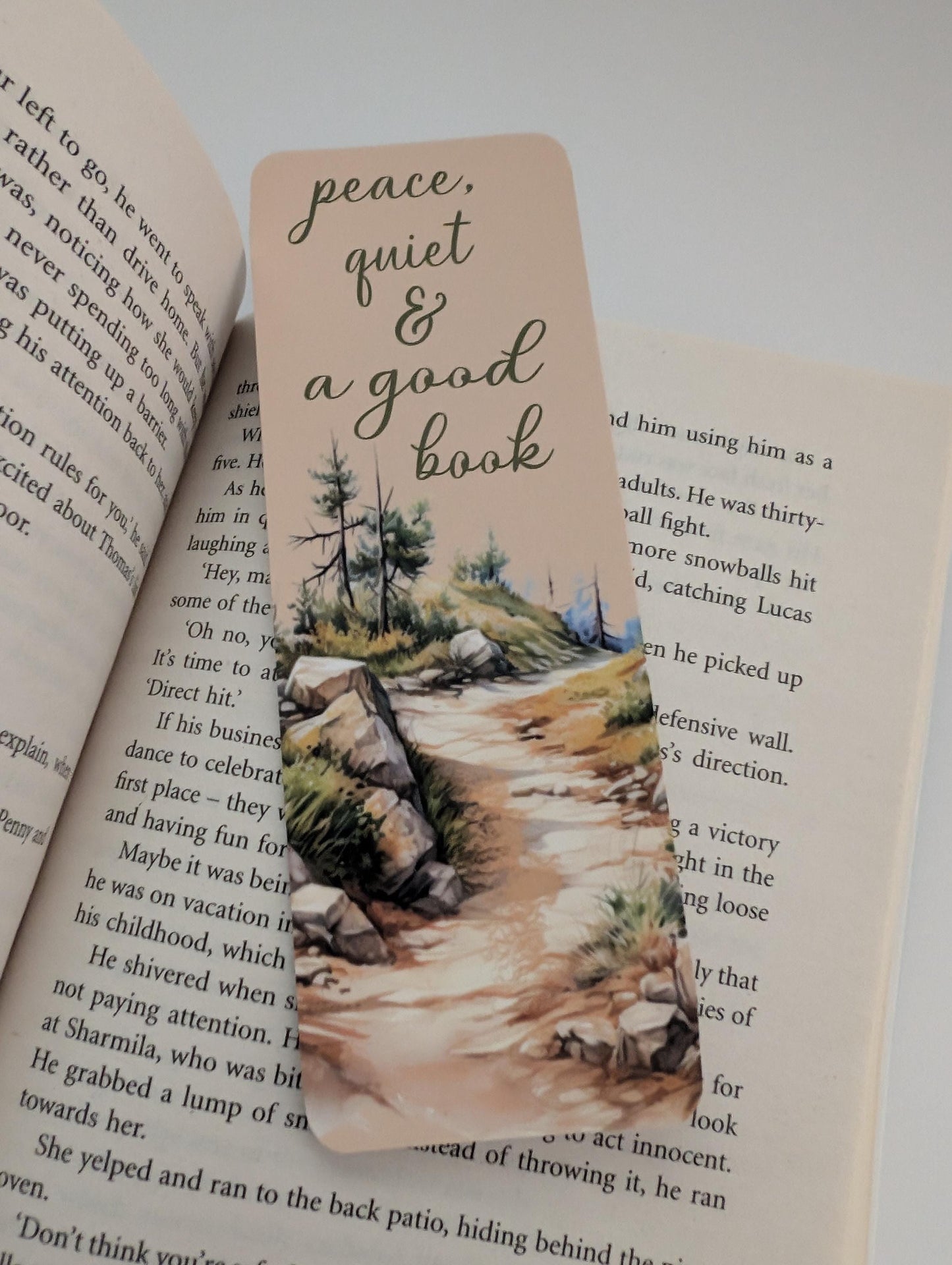 Peace Quiet and a Good Book Bookmark, page marker