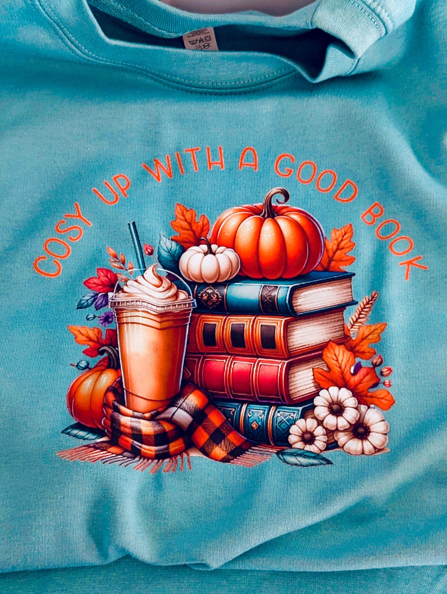 Cosy Up With A Book Sweatshirt, Autumn sweatshirt, seafoam, unisex