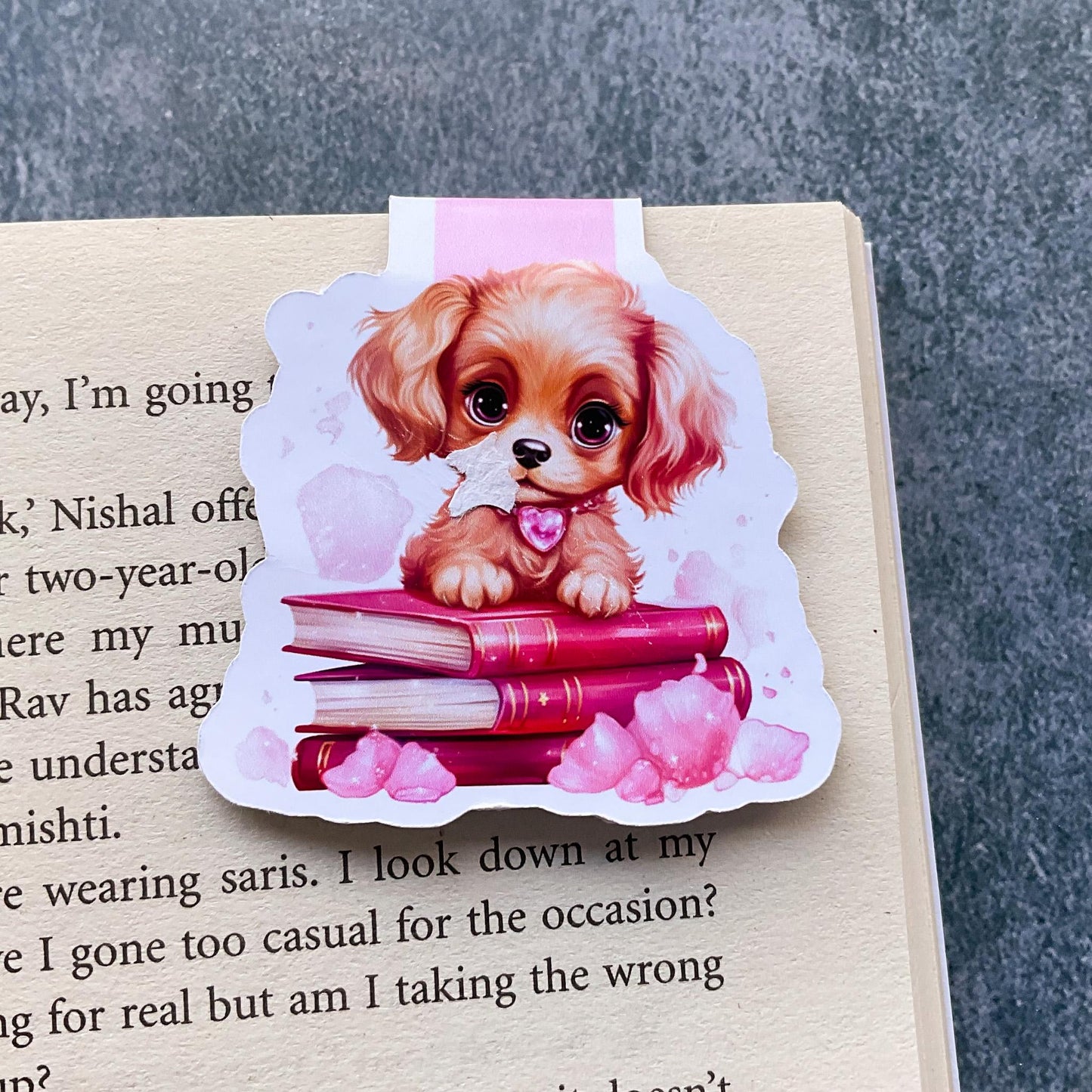 Reading Puppy Magnetic Bookmark