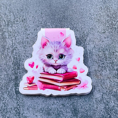 Reading Kitten Magnetic Bookmark