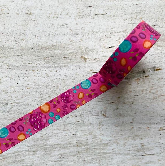 Wild Berry Washi Tape, Decorative Paper Tape, 15mm __etsy:7786413562