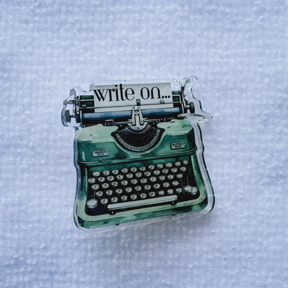 Write On Typewriter Acrylic Pin __etsy:7894094282