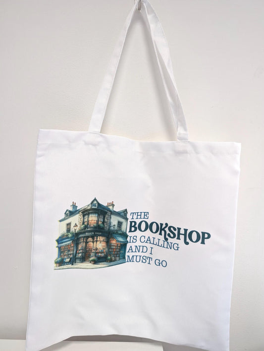 The Bookshop is Calling and I Must Go tote bag, shopping tote __etsy:7935278428
