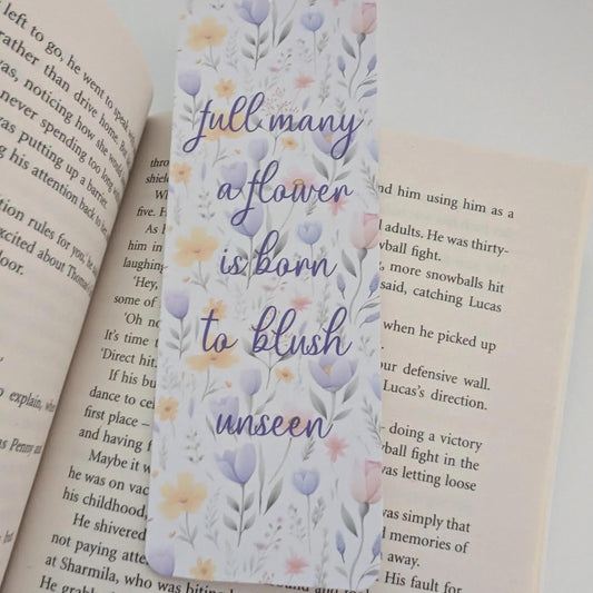 Full Many A Flower Is Born To Blush Unseen Bookmark, page marker __etsy:7993243342
