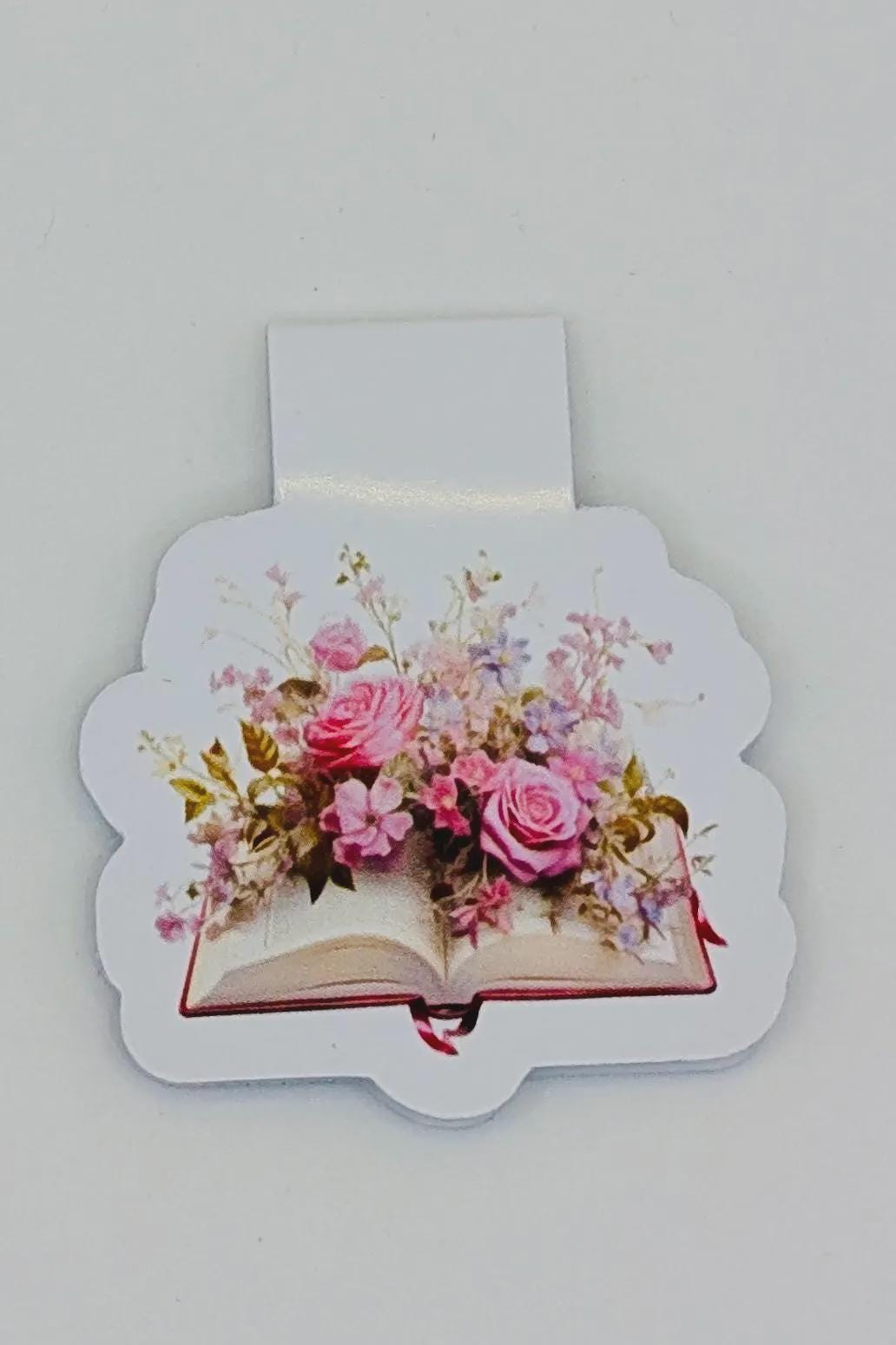 Floral Book Magnetic Bookmark __etsy:8016380893