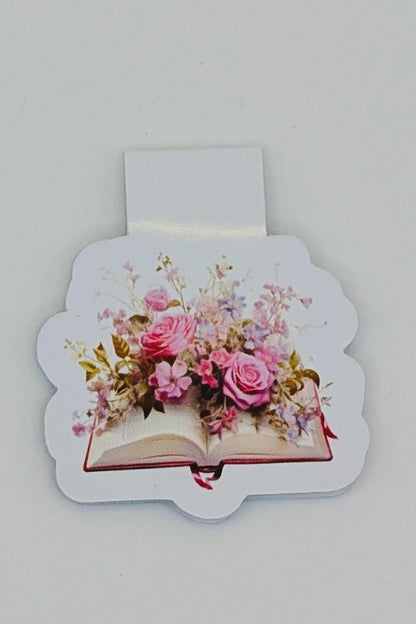 Floral Book Magnetic Bookmark __etsy:8016380893