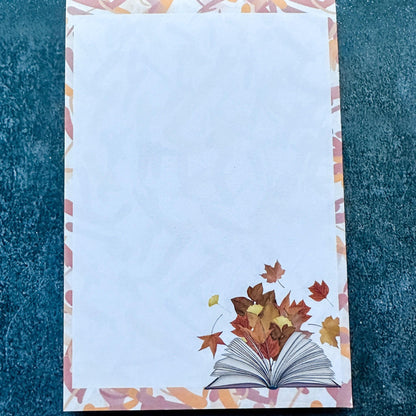 Fall Into A Good Book A6 notepad, jotter __etsy:8016420947