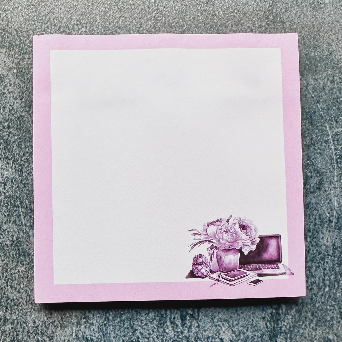Purple Desk Set-up sticky notes pad __etsy:8020043377